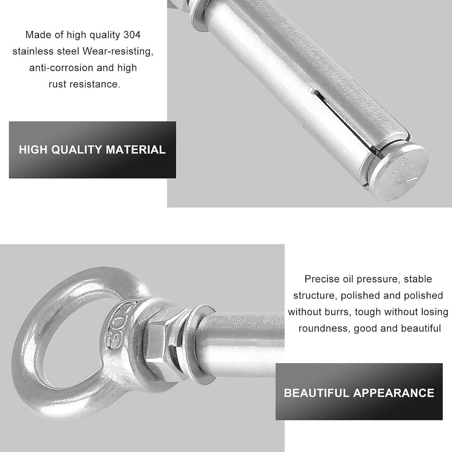 Heavy Duty Expansion Eye Bolts for Secure Concrete Wall Anchoring