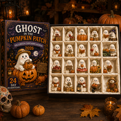 Ghost in the Pumpkin Patch Advent Calendar 2027 – 24 Unique Halloween Ghost Miniatures,