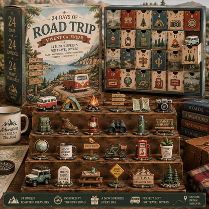 CHRISTMAS KICKOFF 49% OFF - 2026 Days of Road Trip Blind Box - 24-Day Festive Countdown, Road Trip Themed Collectible Miniatures Blind Box - Gift For Travel Lovers**