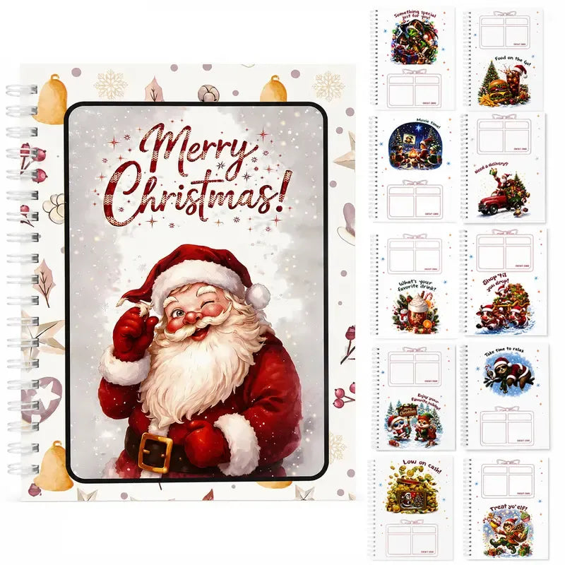 🔥⏰ LAST DAY SALE ONLY￡9.99!! 🎅Christmas Gift Card Booklet -👍DIY Spiral-Bound Christmas Gift Card Holder Book