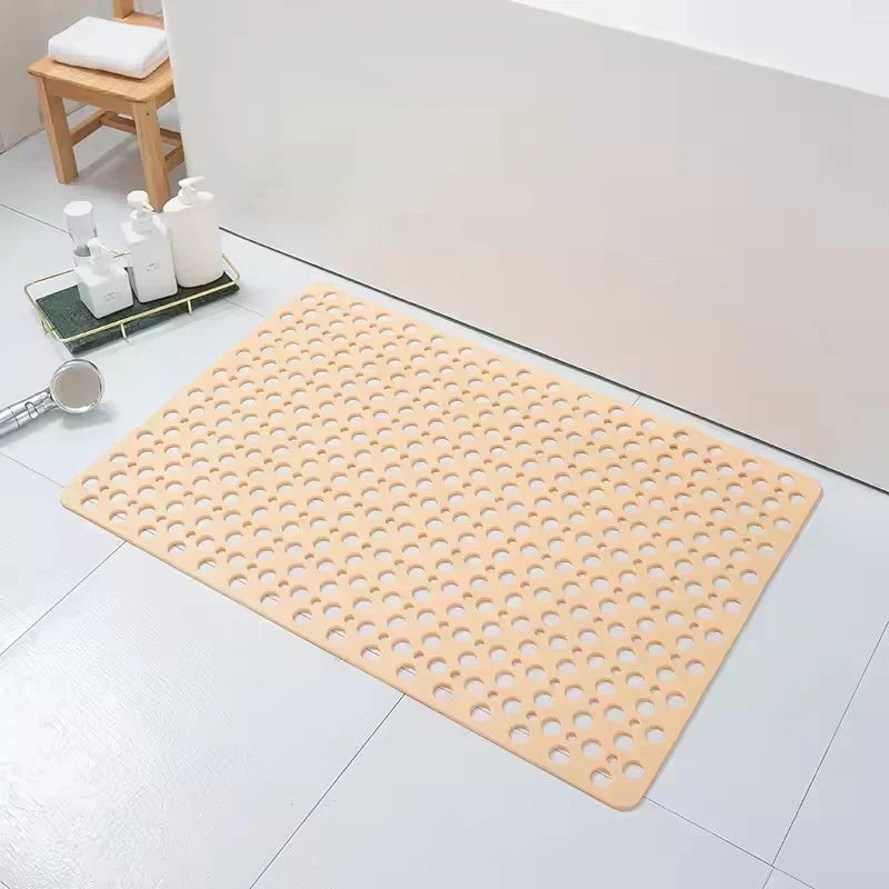 🚿49% OFF NOW! Premium Anti‑Slip Shower Safety Mat‑Large Hollow Drain Hole Bath Mat with Strong Suction Cups, Non‑Slip Floor Mat for Bathroom Shower Tub