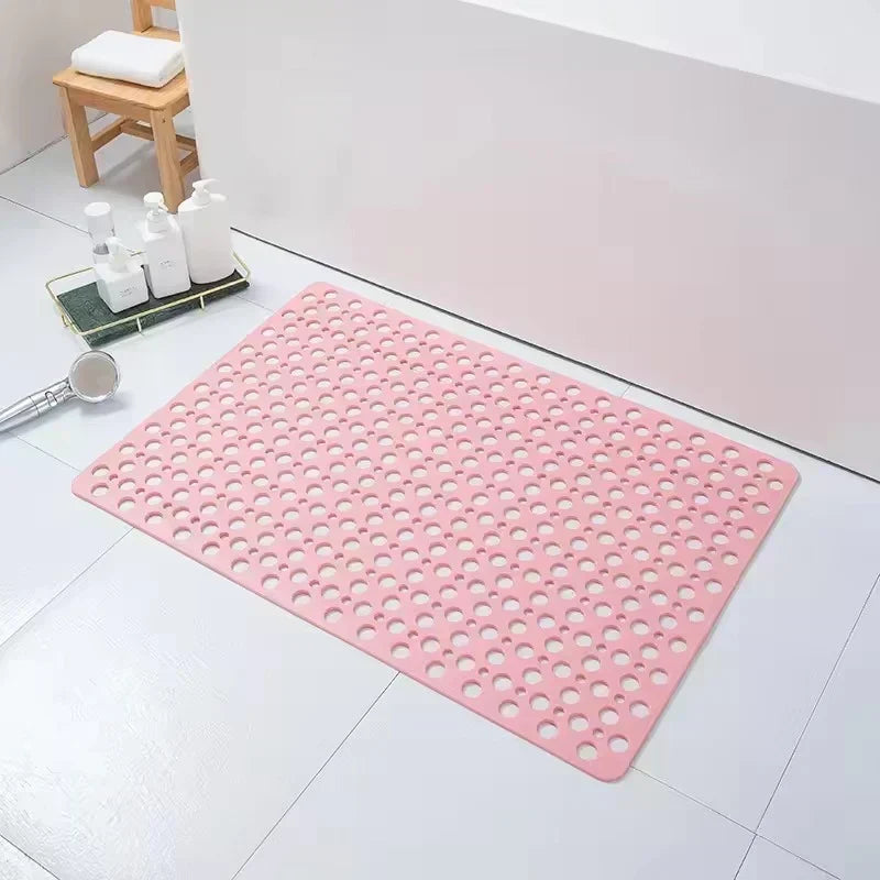🚿49% OFF NOW! Premium Anti‑Slip Shower Safety Mat‑Large Hollow Drain Hole Bath Mat with Strong Suction Cups, Non‑Slip Floor Mat for Bathroom Shower Tub