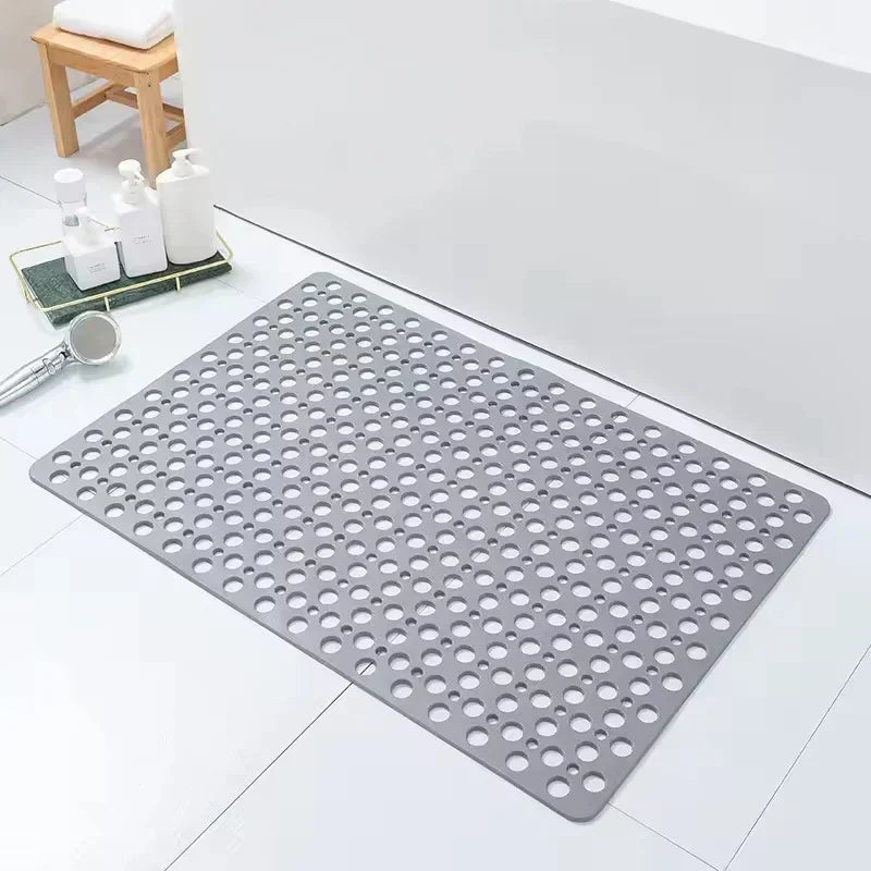 🚿49% OFF NOW! Premium Anti‑Slip Shower Safety Mat‑Large Hollow Drain Hole Bath Mat with Strong Suction Cups, Non‑Slip Floor Mat for Bathroom Shower Tub