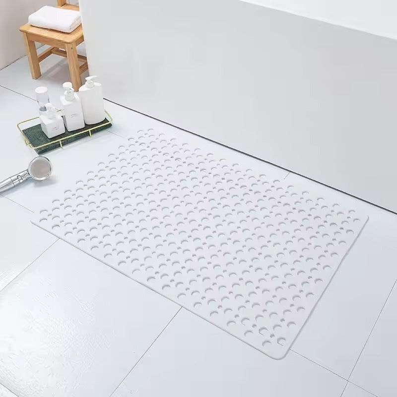 🚿49% OFF NOW! Premium Anti‑Slip Shower Safety Mat‑Large Hollow Drain Hole Bath Mat with Strong Suction Cups, Non‑Slip Floor Mat for Bathroom Shower Tub