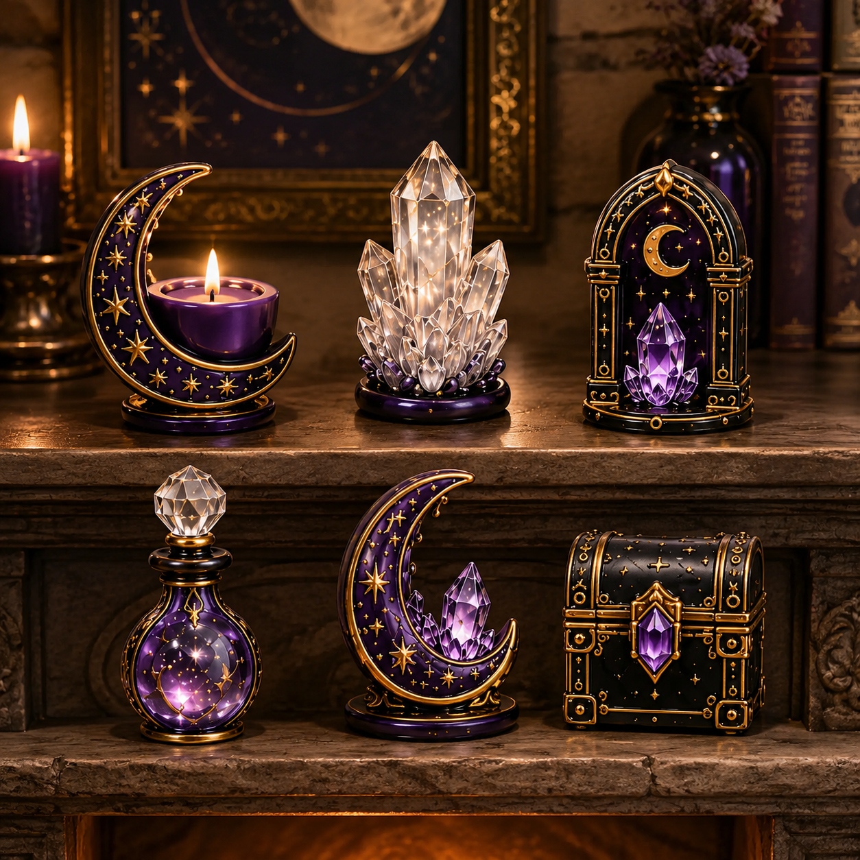 Crystal Witch Advent Calendar 2027 – 24 Days of Magical Crystal Miniatures, Mystical Witchy Collectibles & Enchanting Gifts for Fantasy Lovers, Acrylic Charms Blind Box