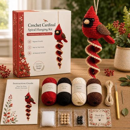 🦋🧶Crochet Spiral Hanging Kit – Beginner-Friendly DIY Garden Animal Decor 🍃