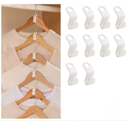 Space-Saving Clothes Hanger Connector Hooks