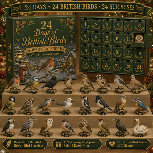 CHRISMAST KICKOFF 48% OFF-24 Days of British Birds Advent Calendar