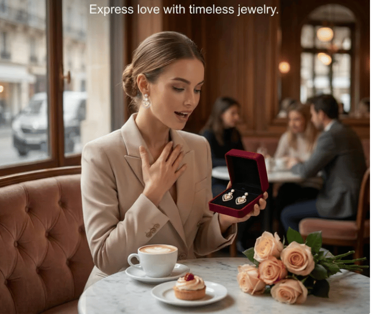 💖 49% OFF NOW! ✨ Women's Sparkling Double Heart Drop Earrings – Cubic zirconia – Romantic design, lightweight – perfect for daily wear or gifting 💎