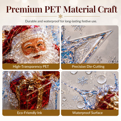 3D crystal Christmas window stickers – Reusable, festive glass decorations