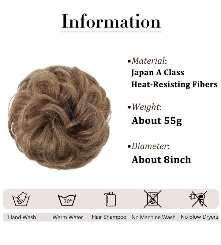 💗LAST DAY - BUY 1 GET 1 FREE + FREE GIFT!!💗Messy Curly Hair Bun Scrunchie Extensions