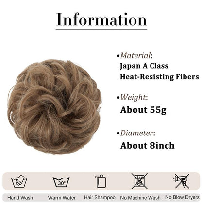 💗LAST DAY - BUY 1 GET 1 FREE + FREE GIFT!!💗Messy Curly Hair Bun Scrunchie Extensions