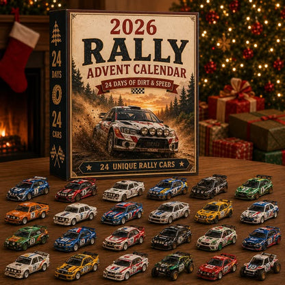 CHRISTMAS KICKOFF 49% OFF - 2026 Rally Advent Calendar Blind Box - 24-Day Festive Countdown, Rally Car Collectible Figures Blind Box - Gift For Racing Lovers