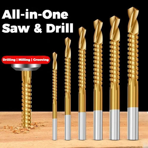 6PCS Titanium-Plated High-Speed Steel Drill Bits Set