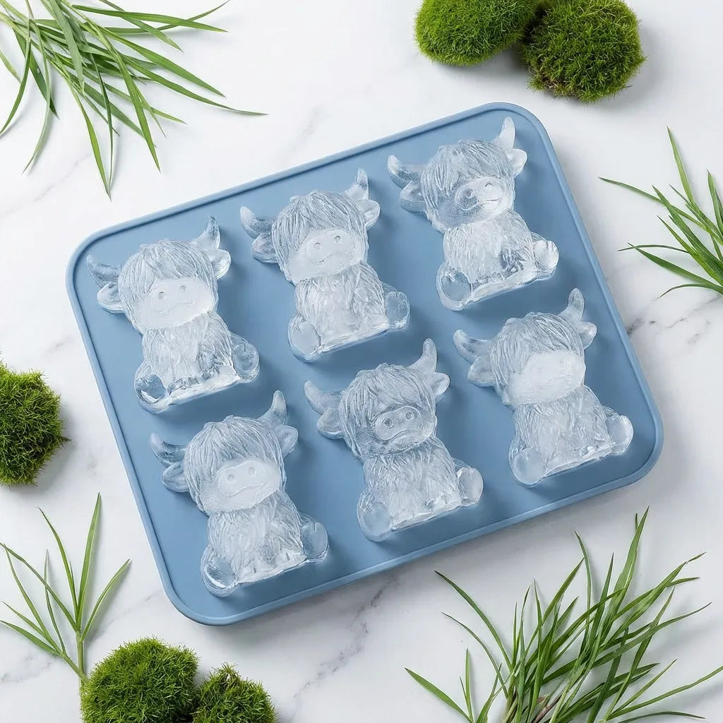 🔥🐮Mini Highland Cow Ice Cube Mold – Cute 3D Ice for Drinks, Parties & Gifts