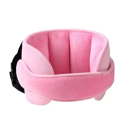 Soft Plush Adjustable Car Seat Head Support Strap with Padded Side Cushions for Kids