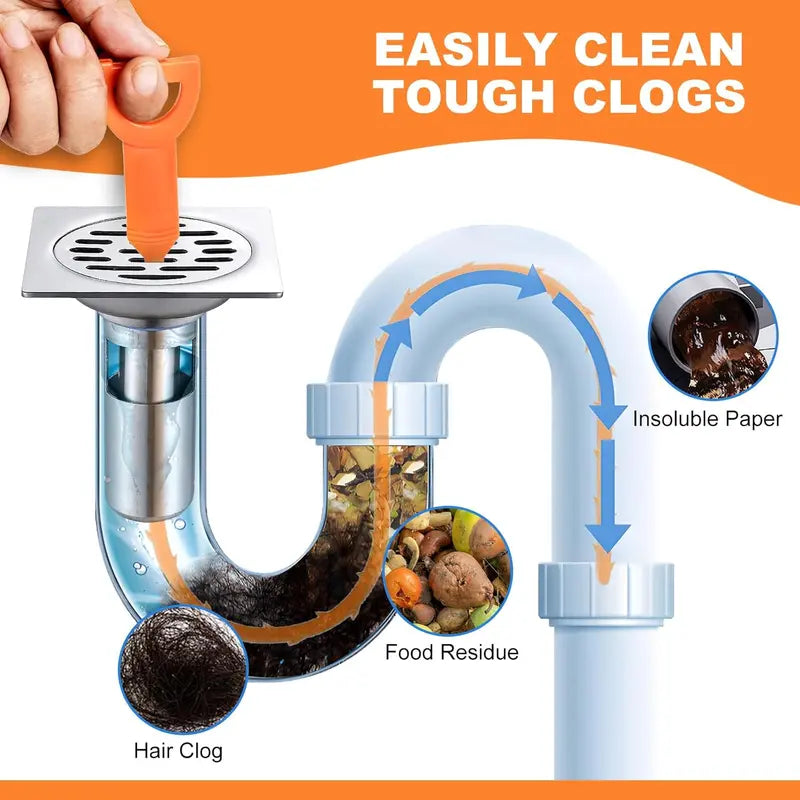 🛠️50% OFF NOW! 20.5‑inch Drain Snake – Flexible Durable Hair Clog Remover Tool, Quick Sink Tub Pipe Dredger, Reusable Drain Cleaner Stick for Bathroom Kitchen Sewer Blockages