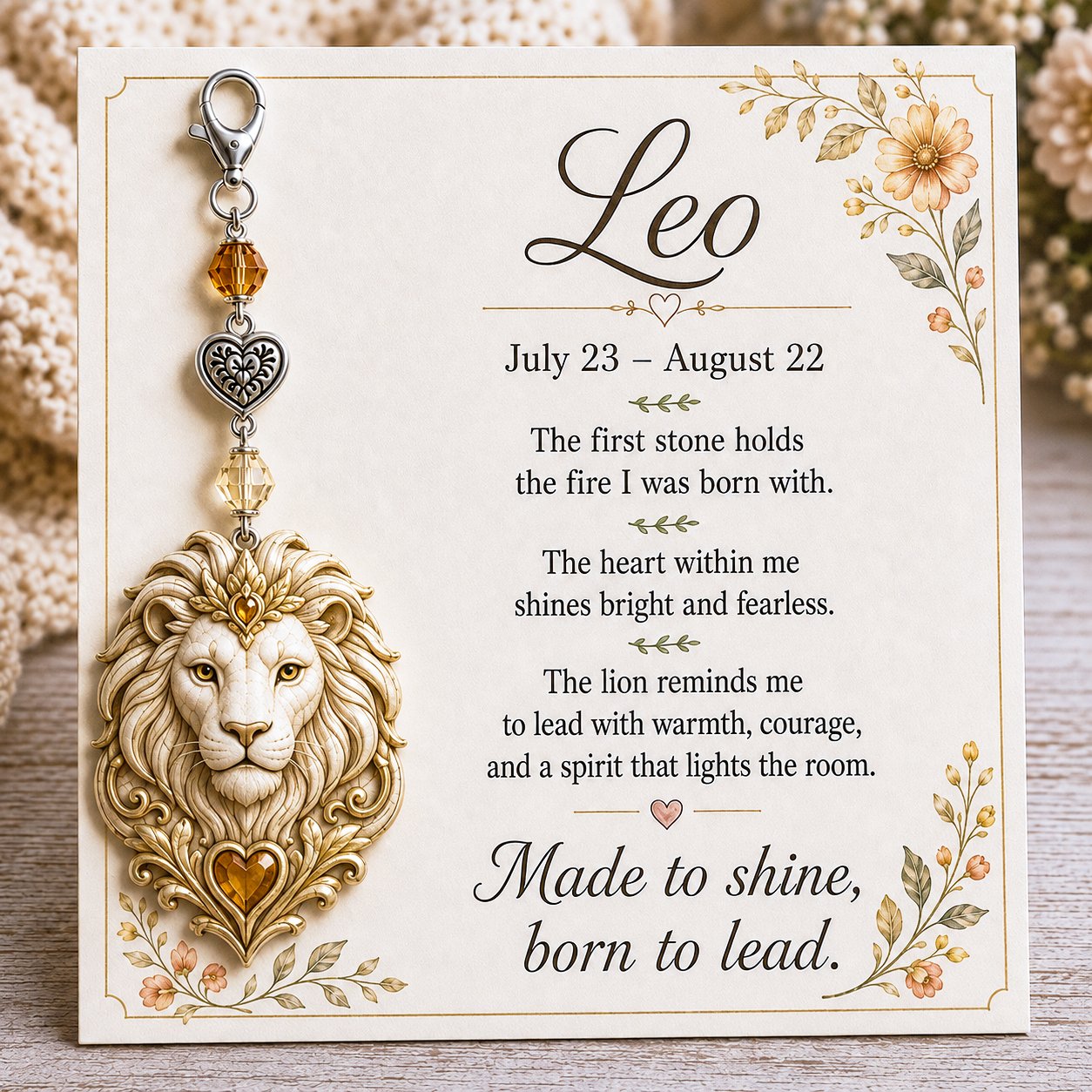 ✨ 12 Zodiac Birthstone Charm Keepsake Card