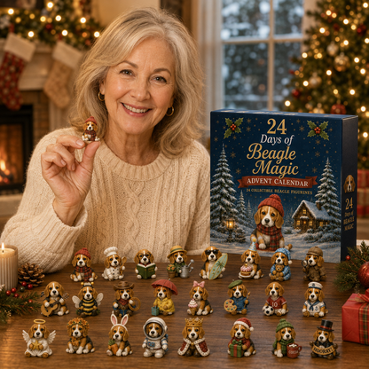 Beagle Magic Advent Calendar 2026 – 24 Days of Unique Beagle Miniature Collectibles, 24 Cute Holiday