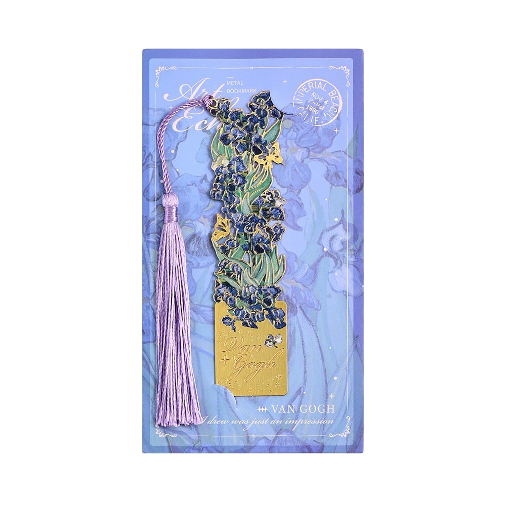📚✨ Gold Metal Bookmark with Tassel – Van Gogh & Monet Inspired Gift for Book Lovers 🎨