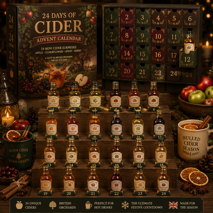 CHRISTMAS KICKOFF 49% OFF - 2026 Days of Cider Blind Box - 24-Day Festive Countdown, Cider Themed Collectible Miniatures Blind Box - Gift For Cider Lovers