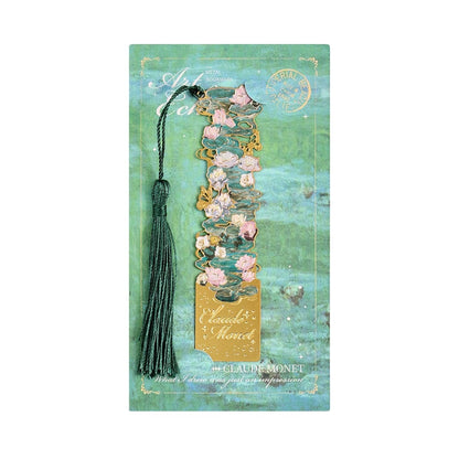 📚✨ Gold Metal Bookmark with Tassel – Van Gogh & Monet Inspired Gift for Book Lovers 🎨