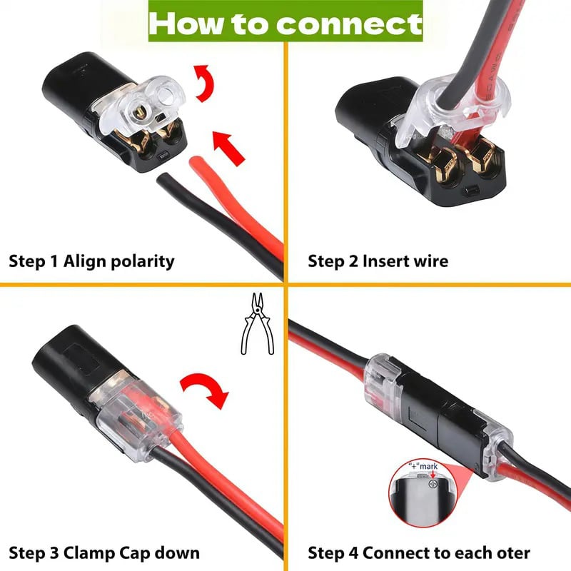 ✨🔥Double-Wire Plug-in Connector Led Light Strip Connectors 2 Pin