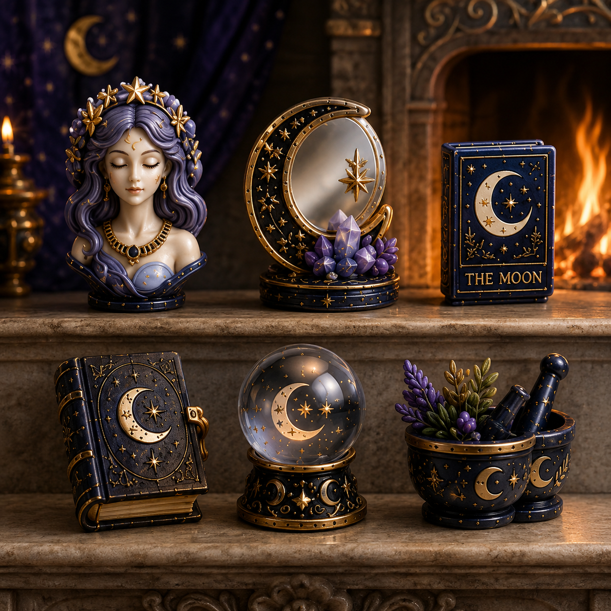 Witching Moon Advent Calendar 2027 – 24 Days of Celestial Miniatures, Mystical Moon Collectibles & Magical Gifts for Witchy Decor Lovers, Acrylic Charms Blind Box