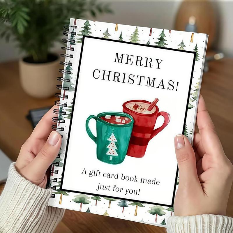 🔥⏰ LAST DAY SALE ONLY￡9.99!! 🎅Christmas Gift Card Booklet -👍DIY Spiral-Bound Christmas Gift Card Holder Book