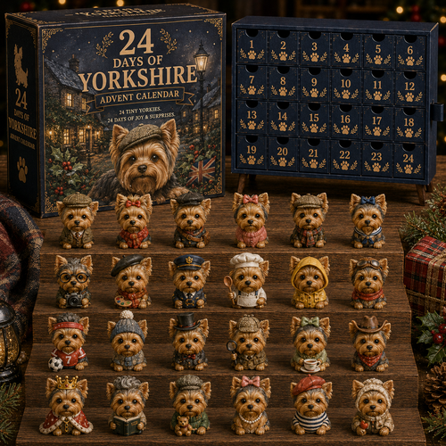 CHRISTMAS KICKOFF 49% OFF - 2026 Days of Yorkshire Blind Box - 24-Day Festive Countdown, Yorkshire Terrier Themed Collectible Miniatures Blind Box - Gift For Dog Lovers