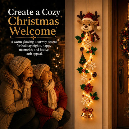 🎄Glowing Christmas Door Hanger – Light-Up Vertical Holiday Decor with Festive Designs