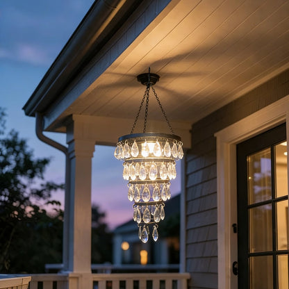 Solar Hanging Crystal Chandelier