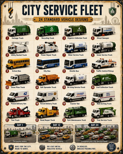 🚜Build the Fleet Collection 24-Day Vehicle Advent Calendar Series | ✨A New Adventure Every Morning