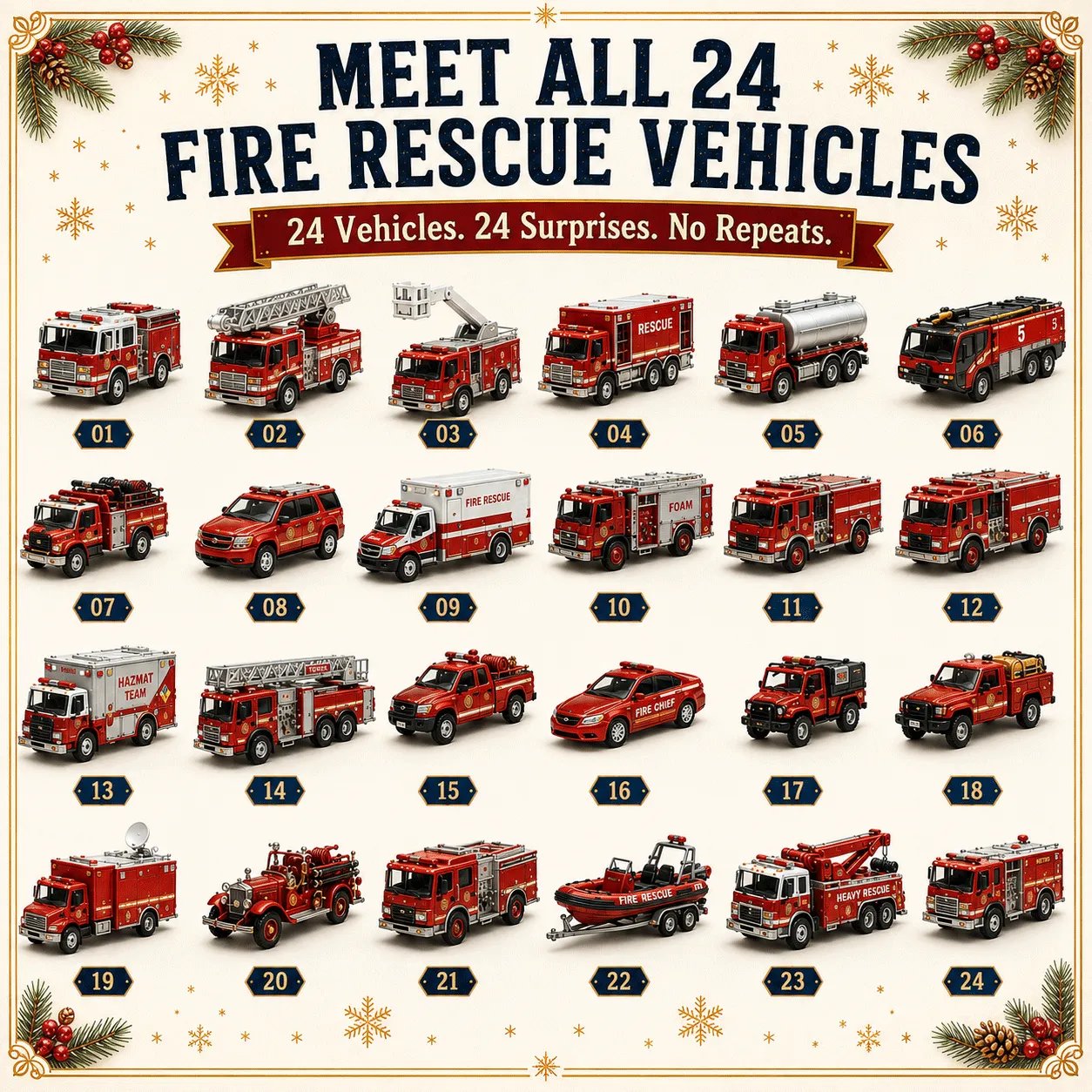 🚜Build the Fleet Collection 24-Day Vehicle Advent Calendar Series