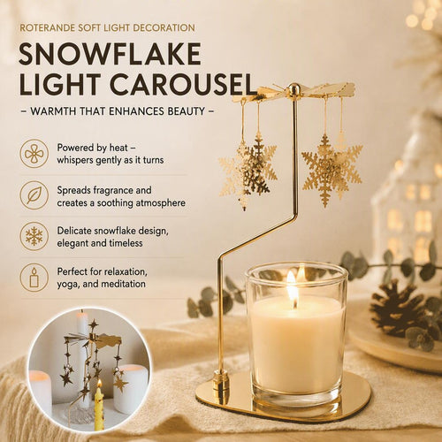 Rotating candle holder for scented candles with triangular tray