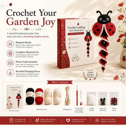 🦋🧶Crochet Spiral Hanging Kit – Beginner-Friendly DIY Garden Animal Decor 🍃