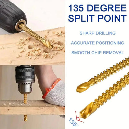 6PCS Titanium-Plated High-Speed Steel Drill Bits Set