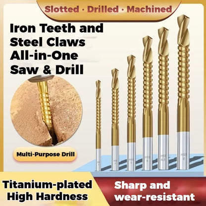 6PCS Titanium-Plated High-Speed Steel Drill Bits Set
