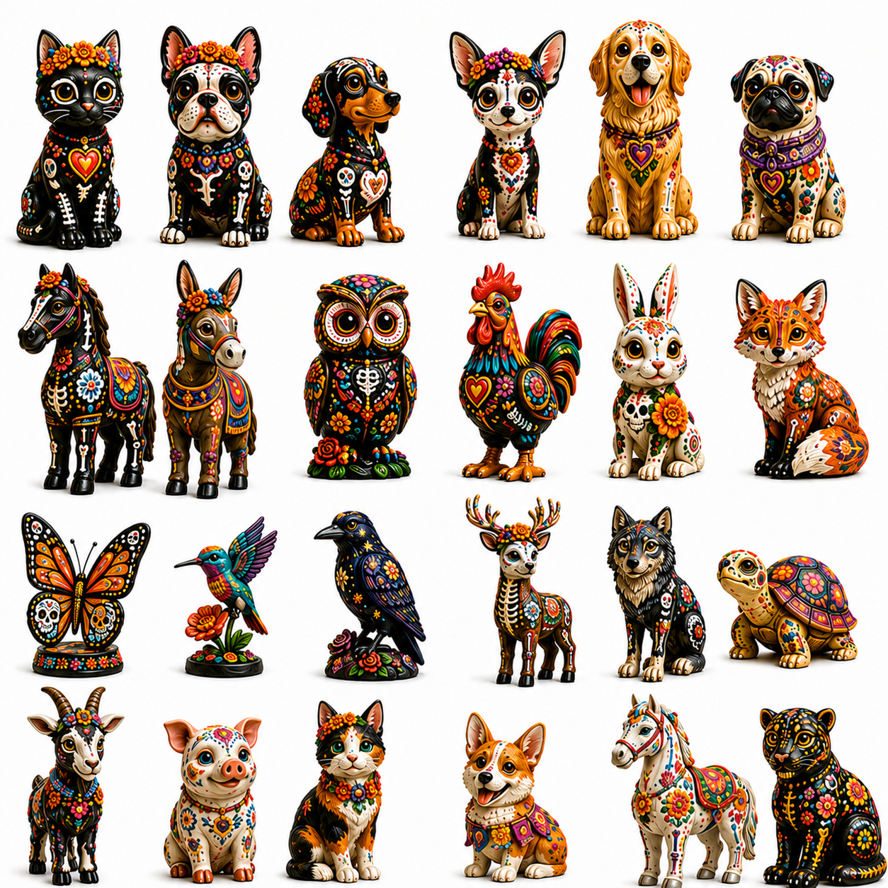 Día de Muertos Animals Advent Calendar 2027 – 24-Day Folk Art Animal Figurine Collection | 24 Unique Collector-Grade Miniatures