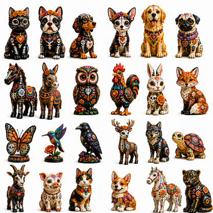 Día de Muertos Animals Advent Calendar 2027 – 24-Day Folk Art Animal Figurine Collection | 24 Unique Collector-Grade Miniatures