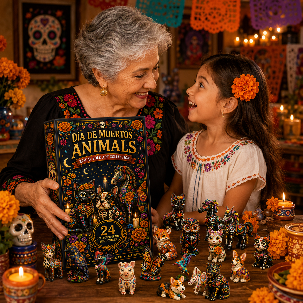 Día de Muertos Animals Advent Calendar 2027 – 24-Day Folk Art Animal Figurine Collection | 24 Unique Collector-Grade Miniatures