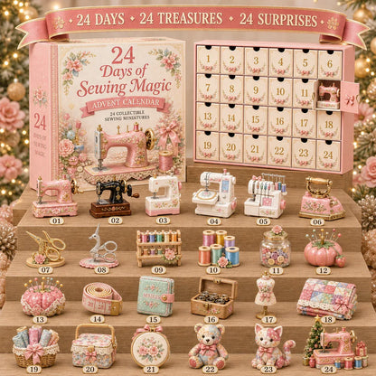 2026 Sewing Magic Miniatures Blind Box - 24‑Day Festive Countdown, Sewing Trinkets Blind Box - Gift For Sewing Lovers