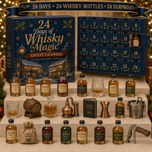 CHRISTMAS KICKOFF 49% OFF - 2026 Days of Whisky Magic Blind Box - 24-Day Festive Countdown, Whisky Collectible Miniatures Blind Box - Gift For Whisky Lovers