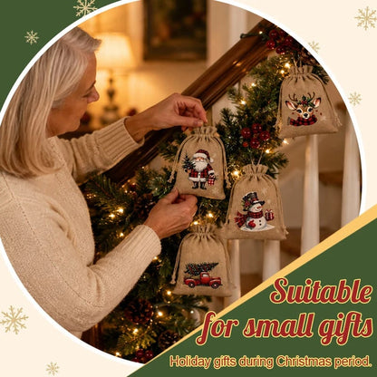 🎄Christmas Drawstring Gift Bags - Pull, Tie, and Make Every Little Gift Feel More Festive🎁