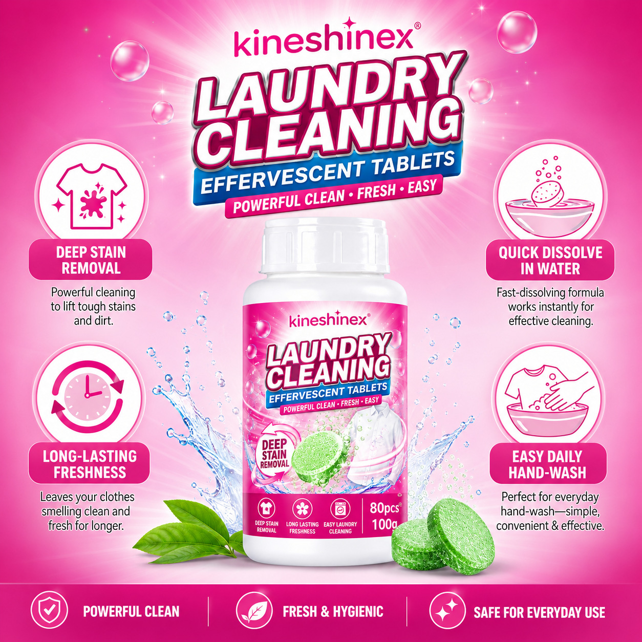 Laundry Cleaning Effervescent Tablets