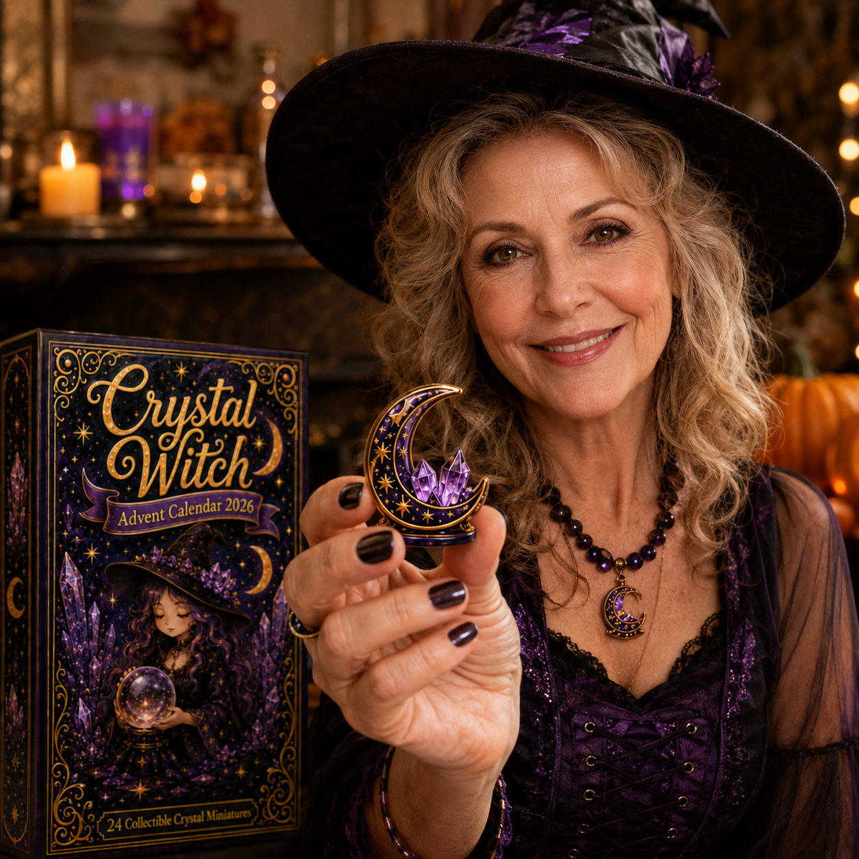Crystal Witch Advent Calendar 2027 – 24 Days of Magical Crystal Miniatures, Mystical Witchy Collectibles & Enchanting Gifts for Fantasy Lovers, Acrylic Charms Blind Box