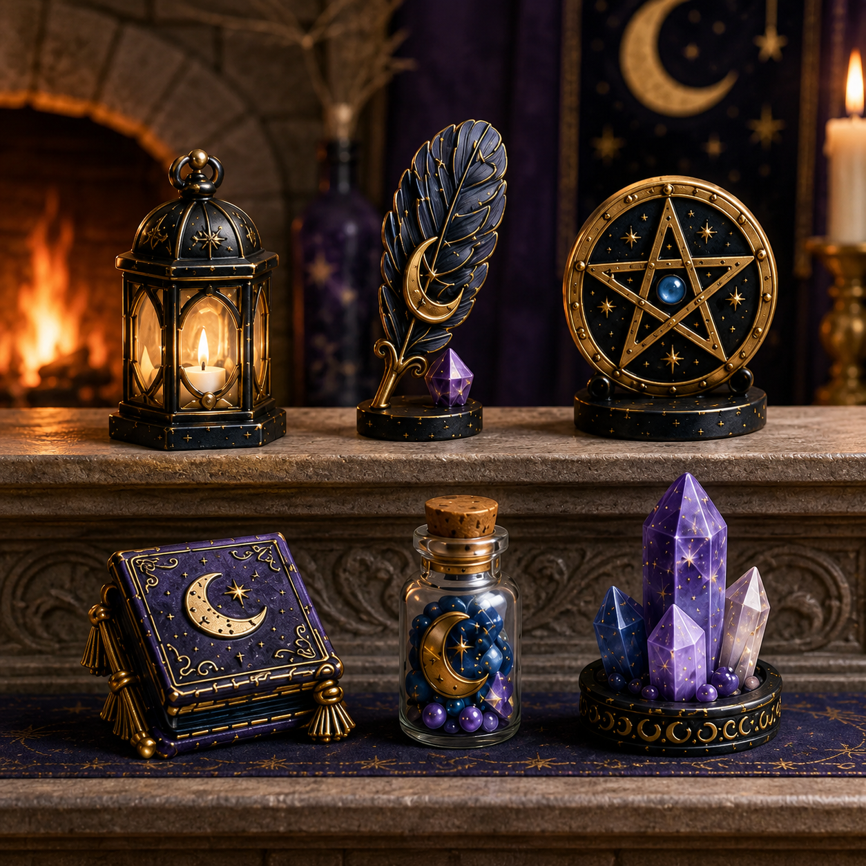 Witching Moon Advent Calendar 2027 – 24 Days of Celestial Miniatures, Mystical Moon Collectibles & Magical Gifts for Witchy Decor Lovers, Acrylic Charms Blind Box