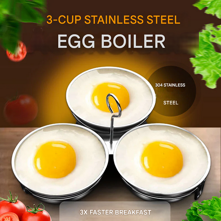 🎁 HOT SALE 49% OFF! 🥚 304 Stainless Steel Egg Cooker – Premium Food-Grade, Sturdy Mold Frame & Easy Unmolding ✨