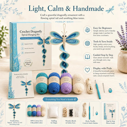 🦋🧶Crochet Spiral Hanging Kit – Beginner-Friendly DIY Garden Animal Decor 🍃