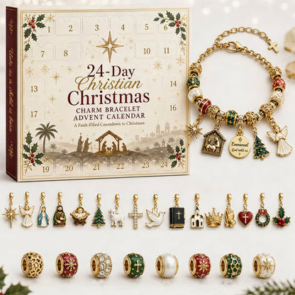 🎄24-Day Christian Christmas Charm Bracelet Advent Calendar